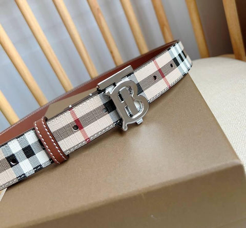 Burberry TB Belt E-Canvas & Leather Vintage - Banlieue91