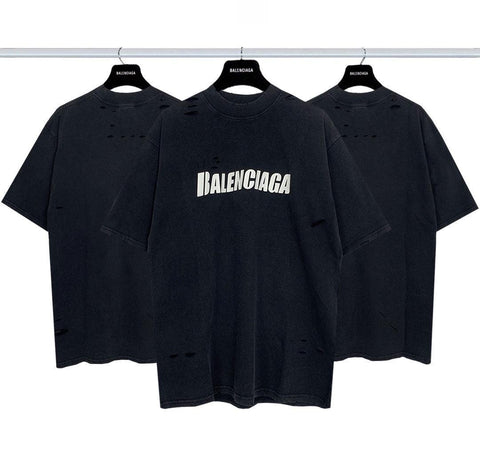 Balenciaga Black T-Shirt Without Collar - Banlieue91