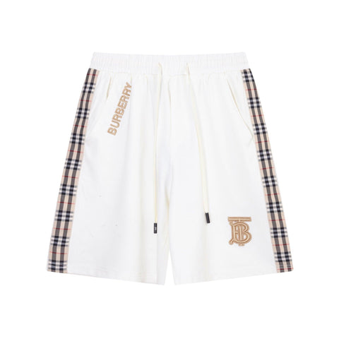 Burberry Men's Striped Cotton Knit Basketball Shorts 'White/Beige' - Banlieue91