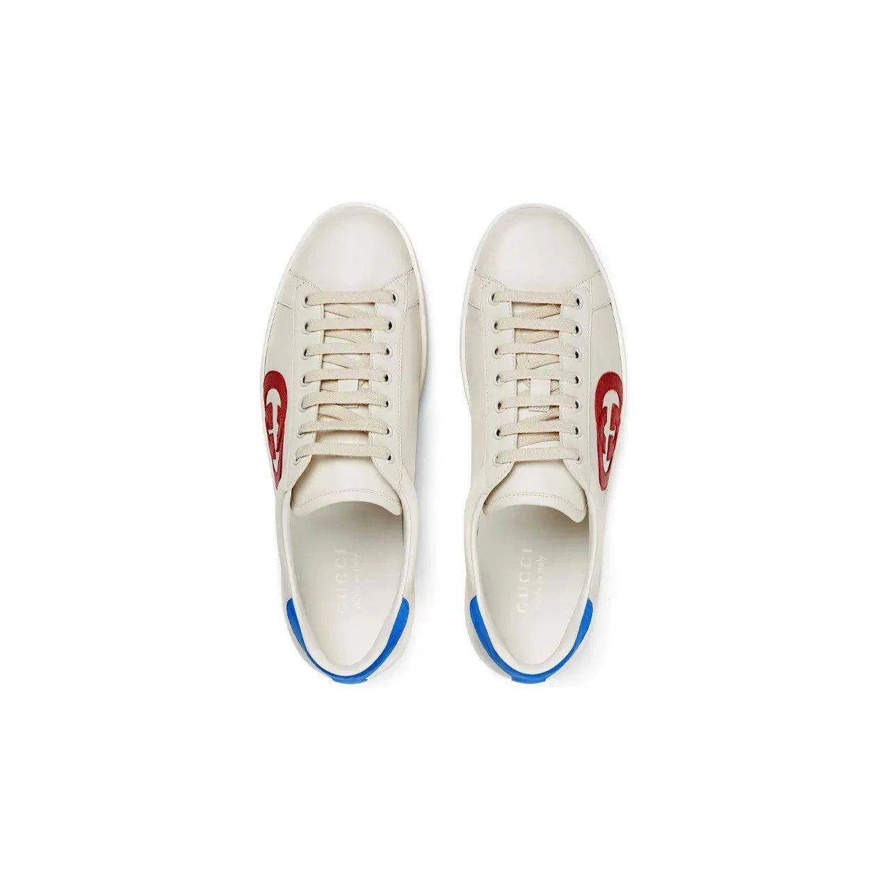 Ace Men's White Leather Interlocking G Logo Sneakers - Banlieue91