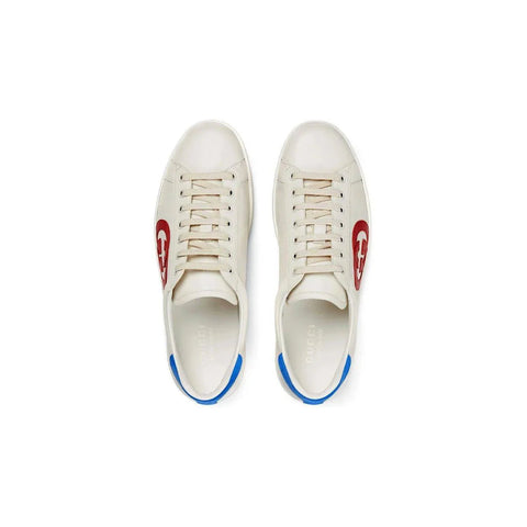 Ace Men's White Leather Interlocking G Logo Sneakers - Banlieue91