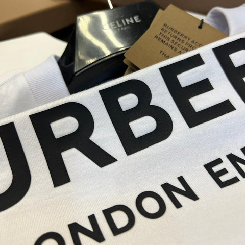 Burberry T-Shirt Without Collar 'White & Black' - Banlieue91