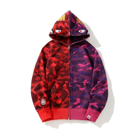 BAPE Color Camo Crazy Shark Full Zip Hoodie - Banlieue91
