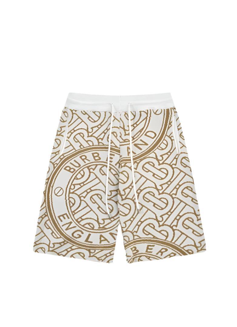 Burberry Men's Striped Cotton Knit Basketball Shorts 'Beige' - Banlieue91
