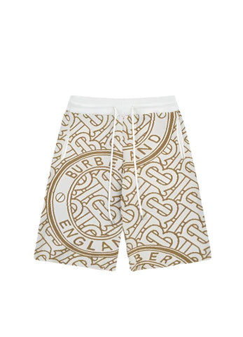 Burberry Men's Striped Cotton Knit Basketball Shorts 'Beige' - Banlieue91