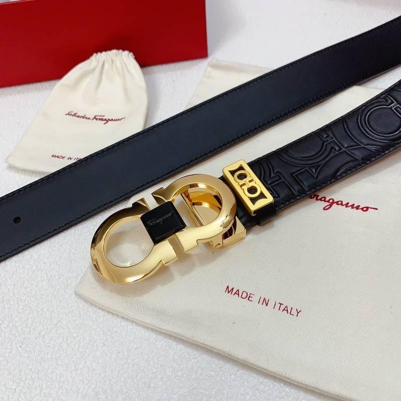 Salvatore Ferragamo Gancini Men's Belt 'Black' - Banlieue91