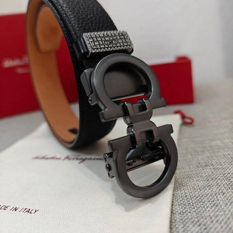Salvatore Ferragamo Gancini Men's Belt 'Black' - Banlieue91
