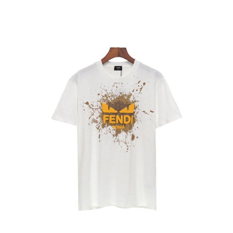 Fendi T-Shirt without Collar 'White-Yellow' - Banlieue91