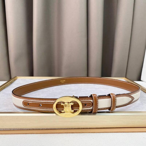 Celine Women Belt 'White/Brown' - Banlieue91