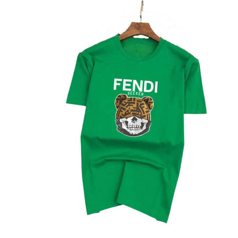 Fendi T-Shirt Head Bear without Collar 'Green' - Banlieue91