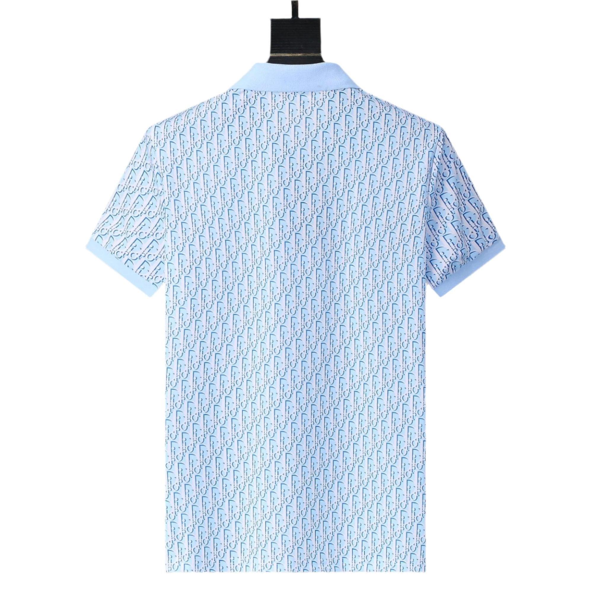 Dior Light Blue T-Shirt With Collar - Banlieue91