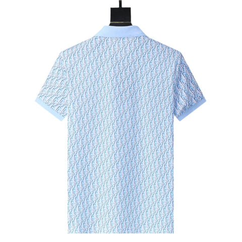 Dior Light Blue T-Shirt With Collar - Banlieue91