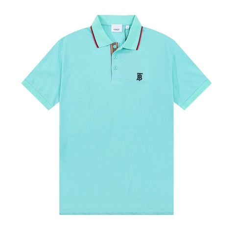 Burberry Light Blue T-Shirt With Collar - Banlieue91