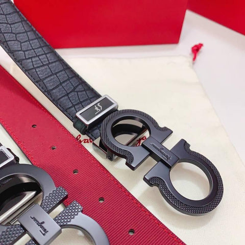 Salvatore Ferragamo Gancini Men's Belt 'Black' - Banlieue91