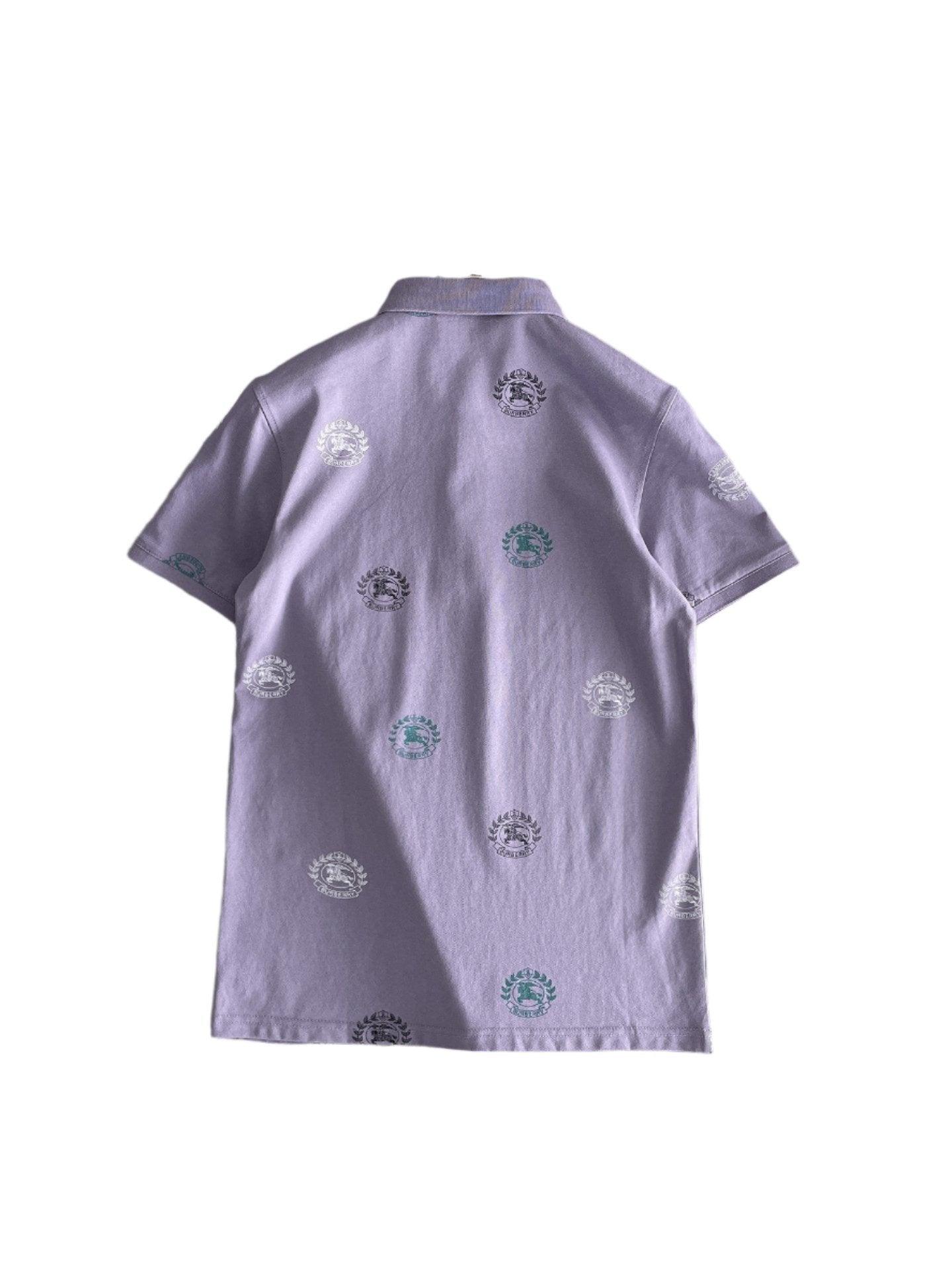 Burberry Light Purple T-Shirt With Collar - Banlieue91