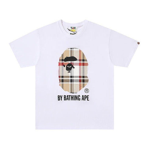 Bathing Ape Check by Bathing Tee White/Beige - Banlieue91