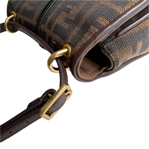 Fendi C’mon Small Brown FF jacquard fabric bag - Banlieue91
