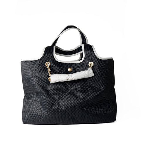 CHANEL 23M Coco Maxi Beach Shopping Tote Black Quilted - Banlieue91