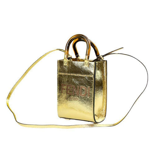 Fendi Vitello King Plexiglass Logo Embossed Mini Fendi Sunshine Shopper Tote - Banlieue91