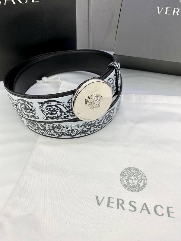 Versace MEDUSA BIGGIE ENAMEL LEATHER BELT - Banlieue91