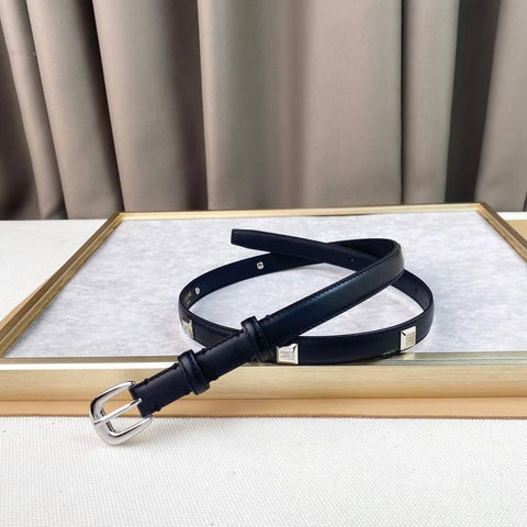 Celine Women Silver Buckle Belt 'Black' - Banlieue91