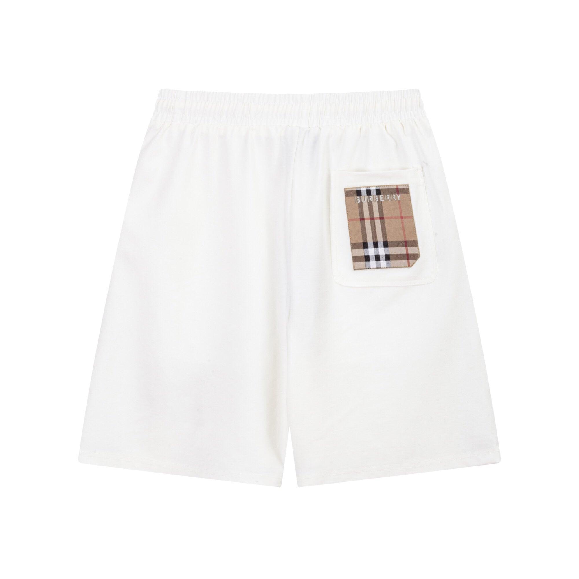 Burberry Men's Striped Cotton Knit Basketball Shorts 'White/Beige' - Banlieue91