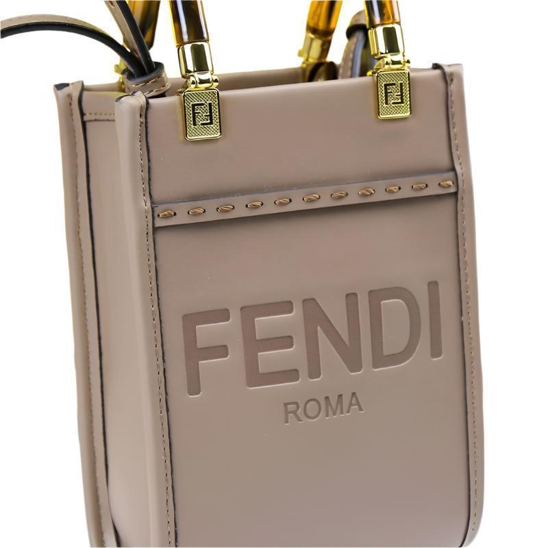 Fendi Vitello King Plexiglass Logo Embossed Mini Fendi Sunshine Shopper Tote - Banlieue91