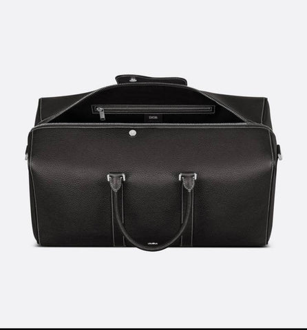 Dior Lingot 50 Duffle Bag In Black Grained Calfskin - Banlieue91