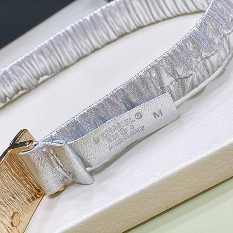 Chanel Women Logo Banding Belt 'White' - Banlieue91