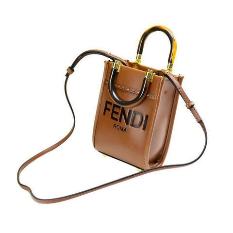 Fendi Vitello King Plexiglass Logo Embossed Mini Fendi Sunshine Shopper Tote - Banlieue91