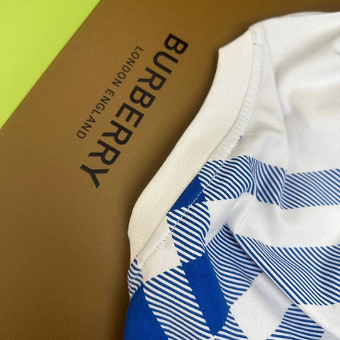 Burberry T-Shirt Without Collar 'Blue & White' - Banlieue91