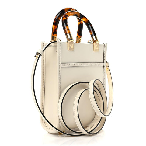 Fendi Vitello King Plexiglass Logo Embossed Mini Fendi Sunshine Shopper Tote - Banlieue91