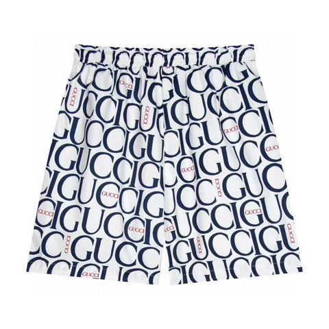 Maxi Gucci Print Fabric Short 'Blue' - Banlieue91