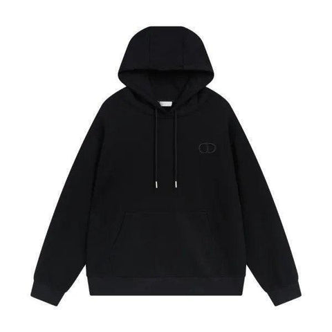 Dior Classic Letter Embroidered Hoodie Black - Banlieue91