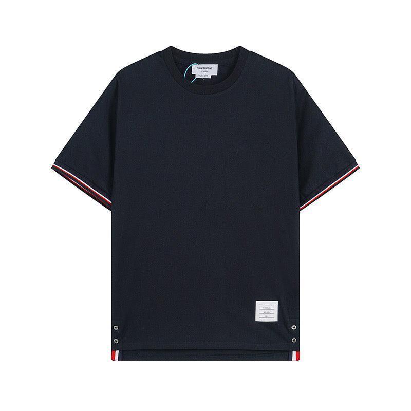 Thom Browne T-Shirt Without Collar 'Blue' - Banlieue91