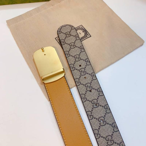 GUCCI Embellished coated-canvas and leather belt 'Beige' - Banlieue91