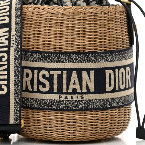 Christian Dior Wicker Oblique Drawstring Bucket Bag - Banlieue91