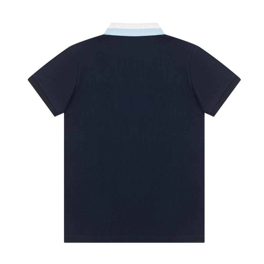Burberry Blue T-Shirt With Collar - Banlieue91