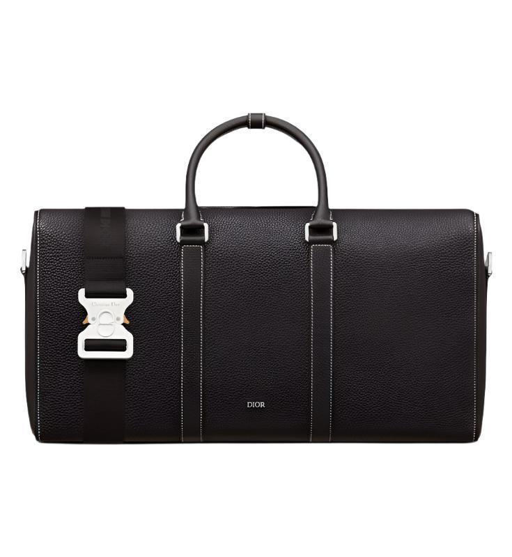 Dior Lingot 50 Duffle Bag In Black Grained Calfskin - Banlieue91