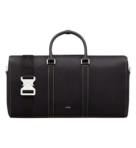 Dior Lingot 50 Duffle Bag In Black Grained Calfskin - Banlieue91