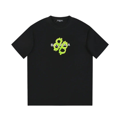 Balenciaga Black & Green T-Shirt Without Collar - Banlieue91