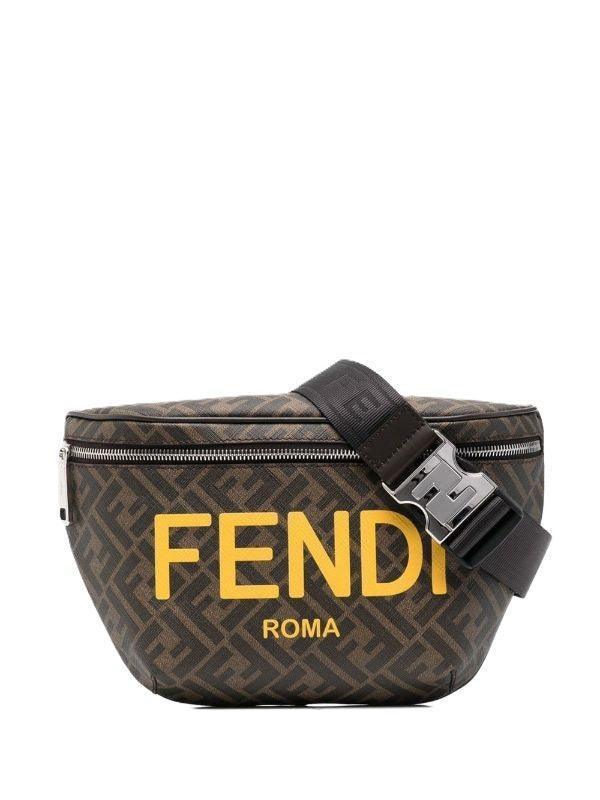 Fendi logo-print leather belt bag - Banlieue91