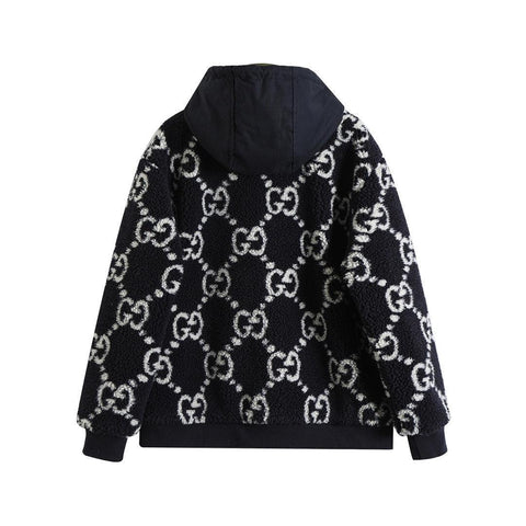 Gucci GG Fuzzy Fabric Jacquard Jacket 'Dark Blue' - Banlieue91