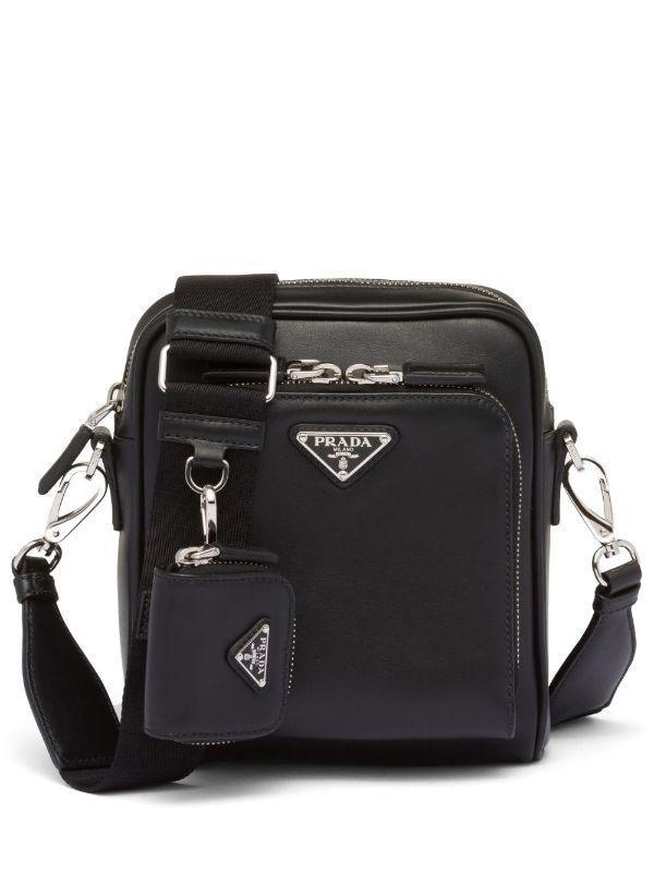 Prada Triangle Logo leather shoulder bag - Banlieue91