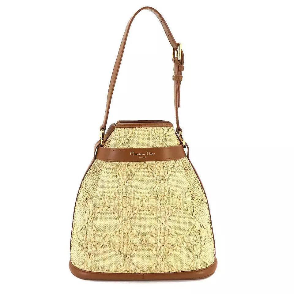 Chiristian Dior C'est Dior Bag Medium Hand Shoulder Bag Raffia Natural - Banlieue91
